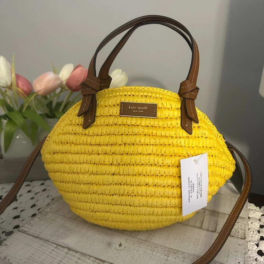 Nwt Kate spade lemon drop straw lemon crossbody bag - Picture 2 of 13